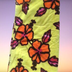 Vintage OLD NAVY Flower Power Dopamine Neon Hawaiian Inspired Terry Beach Towel